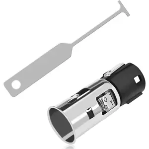 Cigarette Lighter Socket with Removal Tool, 12V Car Cigarette Lighter Power Outlet Socket Adapter Replacement with Disassembly Tool, Compatible with Chevrolet GMC Cadillac Replace OEM