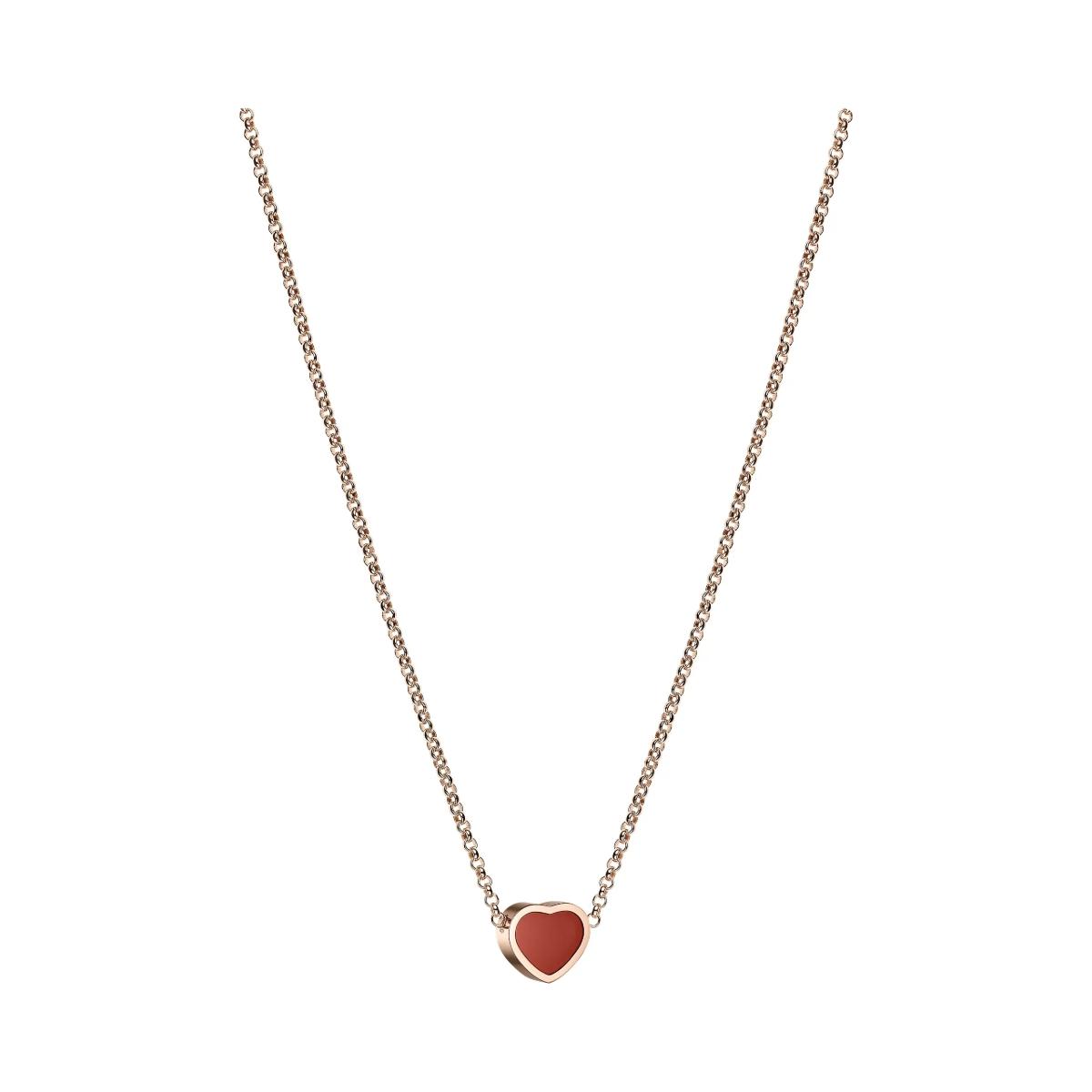 Timeless Rose Gold Red High Quality Heart Necklace Modern Style Everyday Luxury Staple