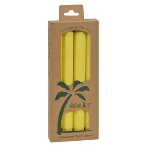 Aloha Bay Palm Tapers, Pack of 4, Unscented Yellow Candles (4 Pack)
