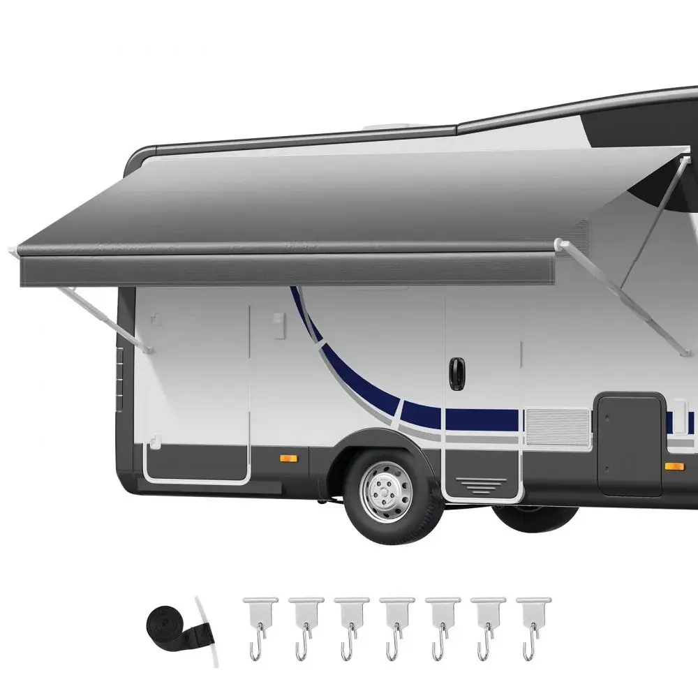 VEVOR RV Awning Fabric Replacement, 18' (17'2" Fabric) 18 oz Heavy-Duty All Weather Vinyl, UPF50+ Fade Resistant Outdoor Cover for RV, Motorhome, All Weather Canopy, Fade Resistant Canopy