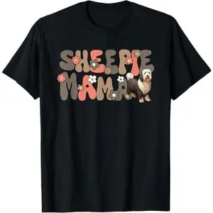 Old English Sheepdog Groovy World's Best Sheepie Mama T-Shirt