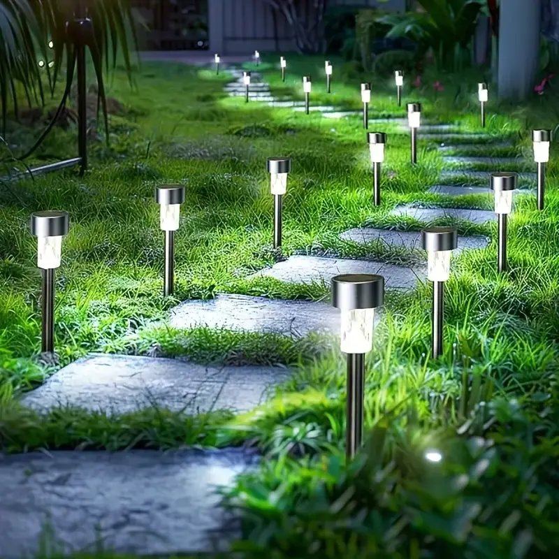 10 Waterproof Outdoor Solar Landscape Lawn Lights - White Light, for Pathways, Gardens, Holiday Decorations sohochic