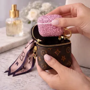 Luxury Mini Pouch Keychain Elegant Bag Charm & Earbud Holder for Stylish Accessories