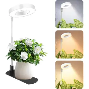 Grow Light for Indoor , Full   Light with Base, Height Adjustable  Growing Lamp with Auto /Off Timer 6/8/12/16H, 3 Colors,5 Dimmable Brightness, for Small , White