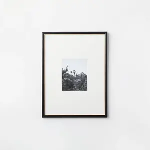 18" x 24" Matted to 8" x 10" Gallery Wall Frame Black/Brass - Threshold