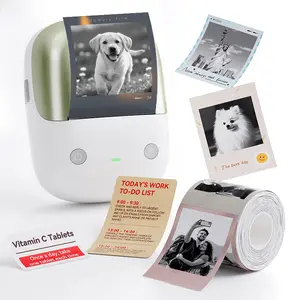 Niimbot Thermal label printer  B2Pro  sticker printer -2 Inch Mini Label Sticker Printer 300dpi HD Tri-Color Label Printing (Special Consumables Required)  for Creative DIY, Small Business,Office,Home,School， Came with One Roll White Label(2'' x1.18'')