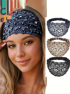 Women's Floral Beaded Hairband & Clip Set, Elegant Fashion Casual Accessory, Hair Bows Headbands, 1pc Kupidou Leather Flower Design, Stylish Women's Jewelry