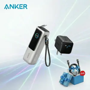 Anker Smart Display Charger, USBC Charger with Smart Recognition, Built-In Care Mode, Compact with 180° Foldable Plug + Anker Portable Laptop Power Bank with Built-In Cables, 25,000mAh High-Capacity Battery, Fast Charging for 4 Devices