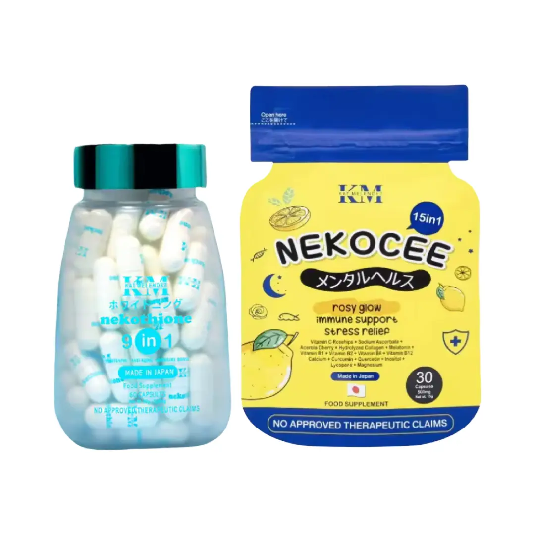 Herskin Nekothione Glutathione 9in1 & Nekocee - Anti-Aging, Moisturizing  Supplement with L-Glutathione, Collagen, Hyaluronic Acid & Free Pouch