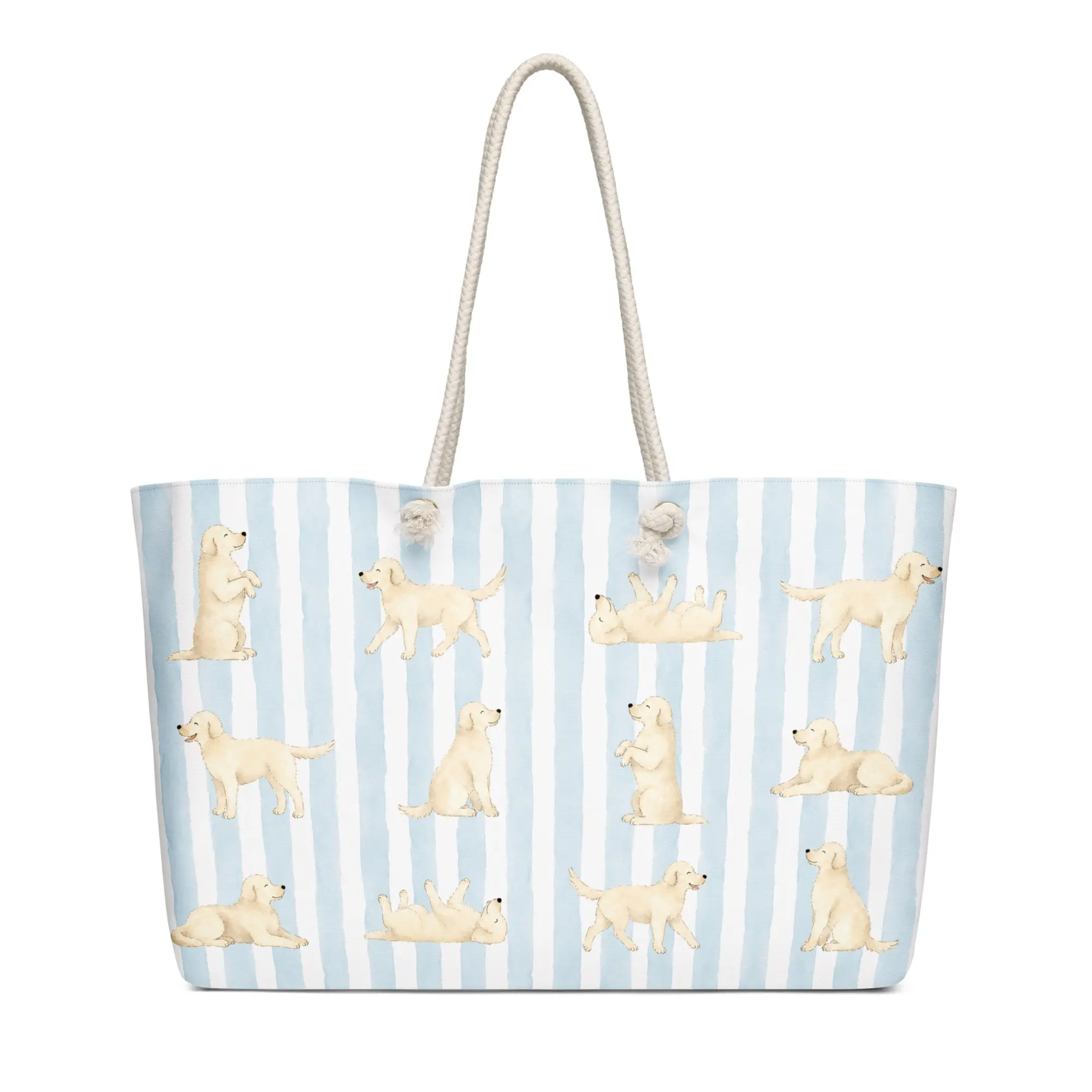 Cream Golden Retriever Oversized Weekender Bag