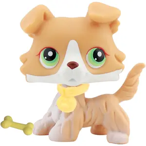 Mini Pet Shop Collie #272 Decoration with Fashion Accessories Miniature Bobble Head Collie Compatible with LPS Collection Birthday Christmas Halloween Gift Ornaments Collectible Figurines Doll Figurines Statue Bobblehead