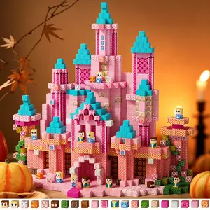 Pink Castle 100/150/200PCS Magnetic Building Blocks, Magnetic Building Tiles for Kids Ages 3+, Educational Creative Play Toys, Stable & Easy Assembly Set