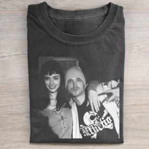 Men's Vintage Breaking Bad Jesse Pinkman & Jane Margolis Cotton Graphic Tee - Short-Sleeve Round Neck Menswear Top, Walter White Couple Casual T-Shirt, 2000s Shirts, Gifts for Him, Men's Graphic Tees