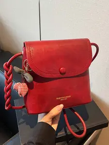 Simple Retro Flap Crossbody Shoulder Bag, Woven Crossbody Small Square Bag, Small, Versatile, Fashionable and Exquisite, Cute Pendant Design, Multiple Colors Choose From, Niche Design Suitable for Daily Travel, Shopping, Etc., Classic Flap Shoulder Bag