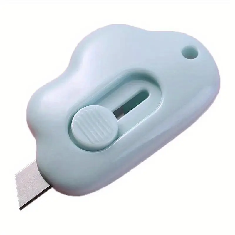 Cute Cloud Shape Mini Utility Knives Box Cutter Retractable Letter Opener Portable Carton Opener Cutting Supplies Office Gadgets Home Office