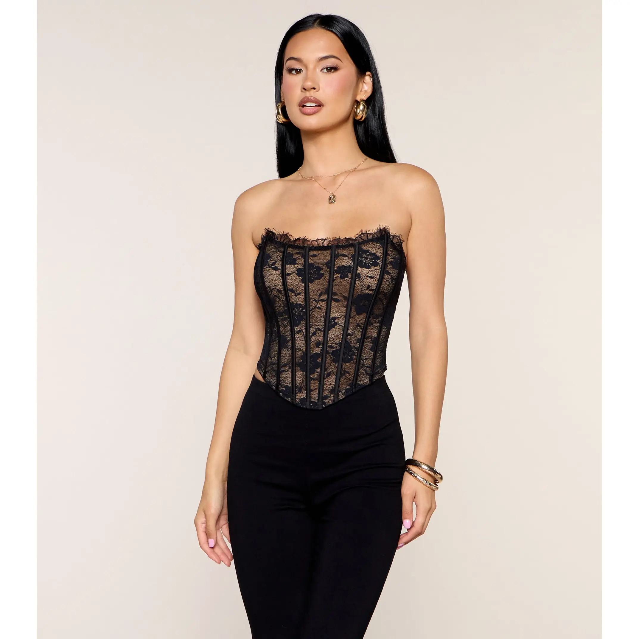 Pretty Sharp Lace Corset Top