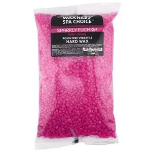 Waxness Spa Choice Hard Wax Medium-Creamy Versatile Sparkly Fuchsia 2.2 lb 1kg - For Hair Removal - Suitable for all areas - Rosin Free, Hypoallergenic