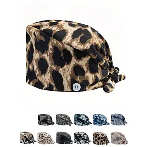 1pc Women's Polyester Geometric Print Work Cap, Suitable For Doctor, Nurse Or Cleaning Jobs, Practical Anti-Bacterial And Anti-Dust, Suitable For Spring, Summer, Autumn And Winter Digital Printed Hat Adjustable Hat