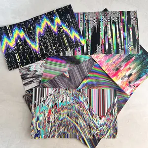 Sci-Fi Punk Art Decorative Stickers Set, Cool Fault System Tech Background Material, Handmade Journal Supplies, 8 Pieces