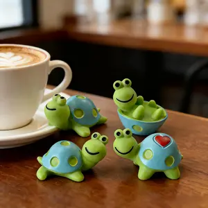 4 Pieces Cute Turtle Ornaments - Resin Crafts, Ideal for Bookshelves, Desktops, Offices, Computer Desks, Coffee Tables and Car Decorations, Perfect as Graduation Gifts outdoorfun