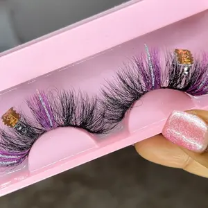 Baddie Bratz Purple Glitter Strip Lashes - Bratz-Inspired Eyelashes for Unique Makeup Looks and Durable Performance