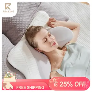 RIMIKING Ergonomic Memory Foam Pillow, Targeted Support Zones, Slow Rebound Foam, Skin-Friendly Cover, Pain Relief, Two Height Options, YXZ-M01-Q