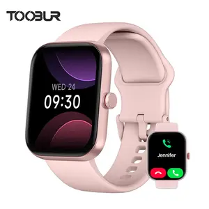 TOOBUR Fashion Smart Watch Compatible Android iOS,Fitness Sport Watch with BT Call Step Counter 100 Sports Modes IP68 Waterproof SmartWatch