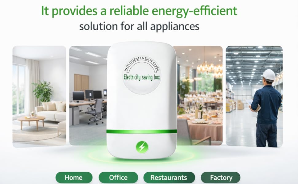 2026 New Upgraded US Plug Power Saving Box, 90-250V Wide Voltage Smart Energy Saver, Compact Portable Plug-In Adapter for Home, Office and Travel