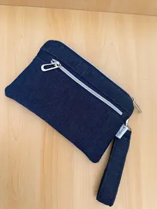 Chambray Double Zip Phone Wallet | Smartphone iPhone Pouch
