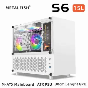 Metalfish S6 Computer Compact White Case Gaming Pc Chassis Support