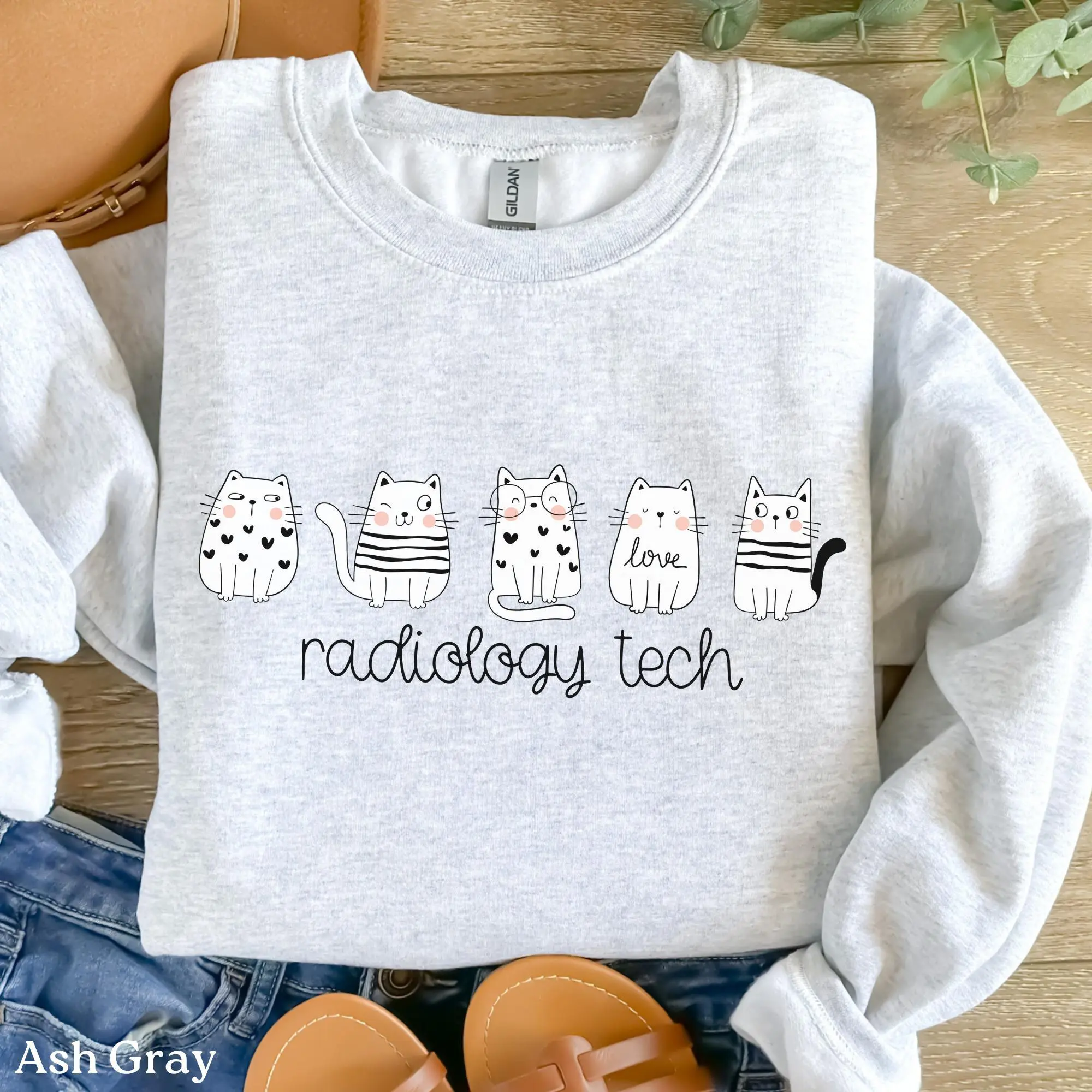 Radiology Tech T-SHIRT Or Sweatshirt   , Xray Tech , Radiology Department, Cat Mom Radiologic Tech Gift, Cat Lover Gift Cotton Fabric Fit Unisex