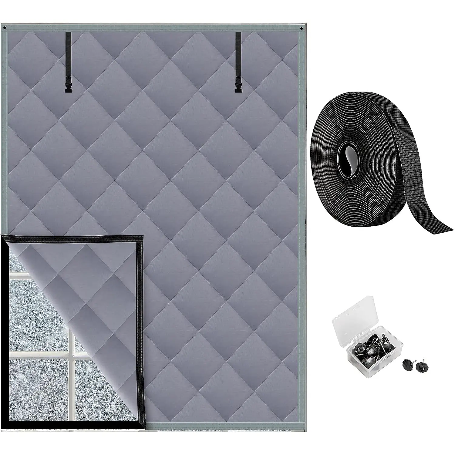 3-Layer Winter Insulated Window Cover, Thermal Insulated Window Blanket