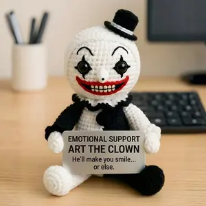 Emotional Support Art the Clown Crochet Doll