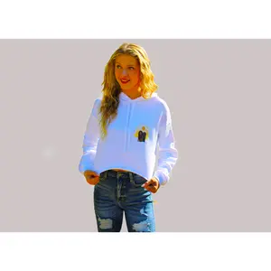 White Crop Top Hoodie