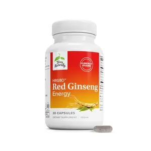 Terry Naturally HRG80 Red Ginseng Energy 30 Capsules Focus Support Physical Stamina Mental Energy Non GMO