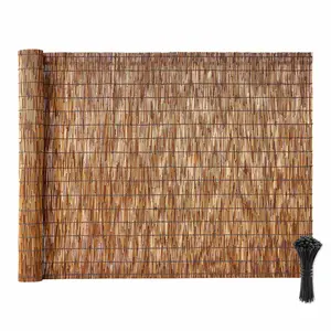 VEVOR Natural Reed Fencing, 4 ft x 16.4 ft, Decorative Natural Reed Fencing Roll, Decorative Fence for Backyard Divider, Privacy Screen Panel Curtain for Balcony Patio Garden Backyard Outdoor, Brown