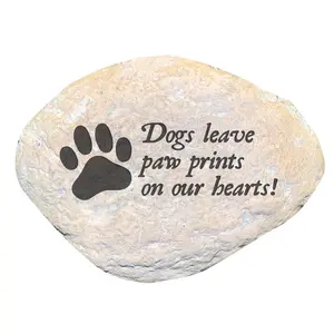 Dogs Leave Paw Prints On Our Hearts Memorial Stone, Dog Grave Marker