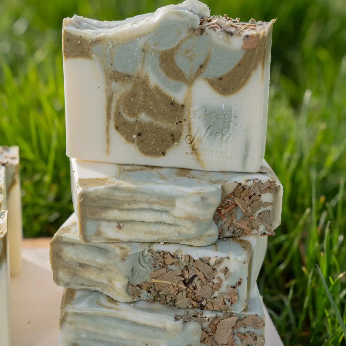 Blissful Greens Organic Soap with Eucalyptus and Moringa Powder for Skin Cleansing body