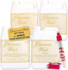 Tyler Glamorous Wash Liquid Laundry Detergent Gift Pack - Pack of 4-4 fl oz each - With Olivi Stain Remover Pen - Diva - High Maintenance - Icon - Entitled