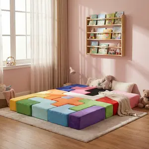 Lanshen Modular Play Couch,Block Splicing Play Couch Kids Couch,Nugget Couch ,Convertible Children Bed Out Play Foam for kid3+ years old excellent gift for Christmas and Birthday Lounge Sofa Fun Furniture