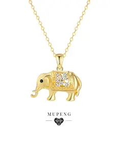 Lucky Elephant Necklace for Women, 18k Gold Plated Spirit Elephant Necklace, Meaningful Symbolism of Strength, Wisdom, and Friendship, Ideal Gift for Her