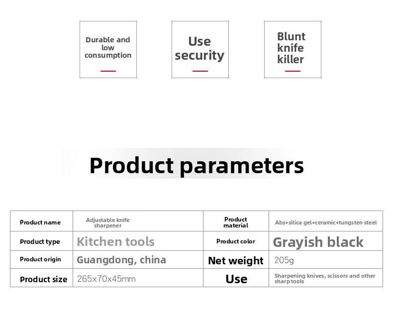 Adjustable Kitchen Knife Sharpener, Manual Tungsten Steel Sharpener, Fast Household Knife Sharpening Tool