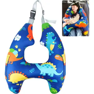 H-Shape Travel Neck Pillow for Kids and Adults, Neck Shoulder Support Car Seat Sleeping Pillow for Road Trips (Blue)