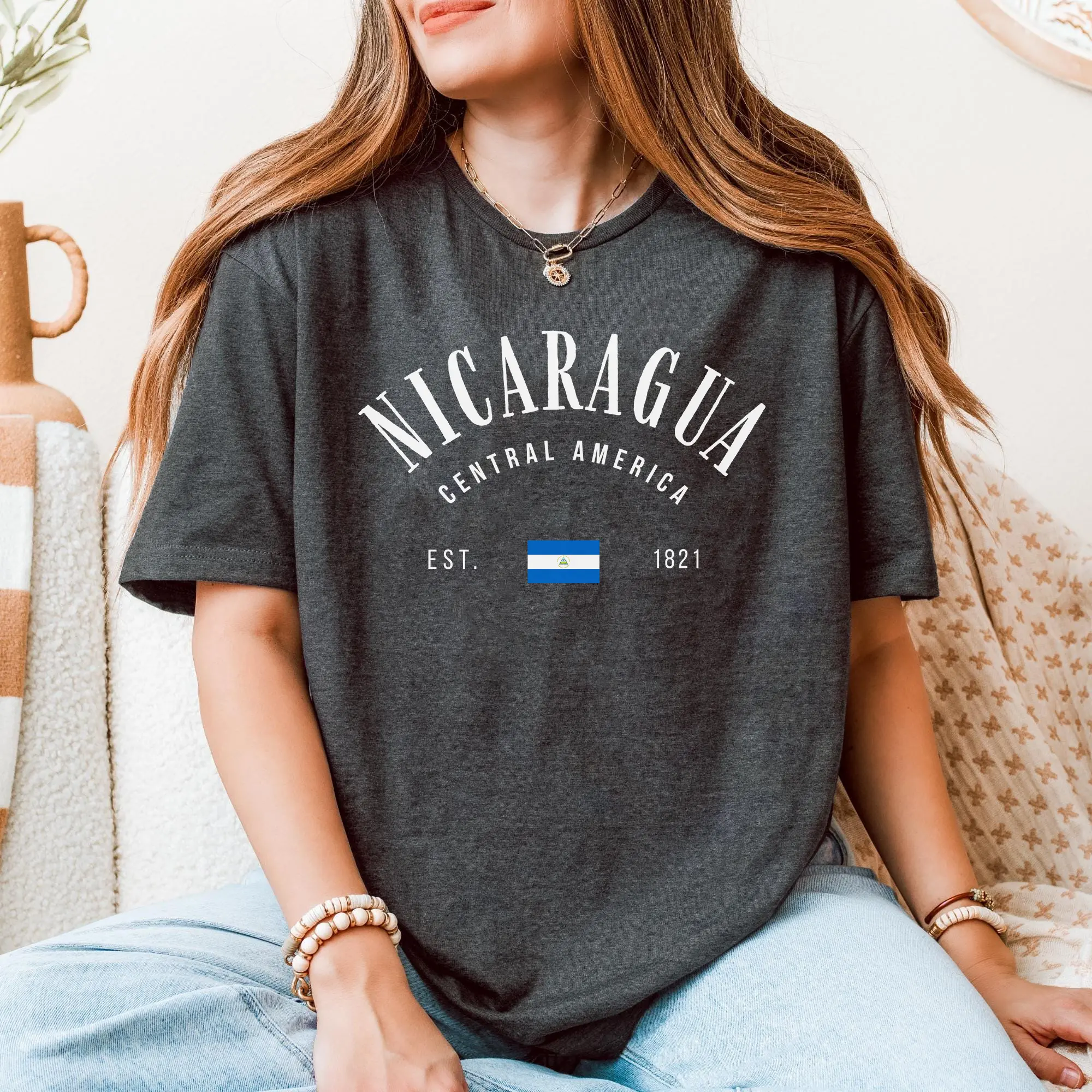Nicaragua Shirt Nicaraguan Crewneck Hispanic Sweatshirt Pullover Vintage Apparel Women Clothing Vacation Trip Gift Flag Hoodie Souvenir