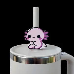 Tumbler Straw Topper Buddy Axolotl Straw Topper 3d Printed