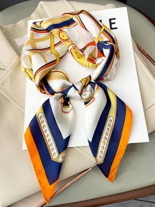 Spring Summer Sun Protection Fashion Simple Printed Square Scarf, Ideal for Professional Outdoor Travel Dating Decoration