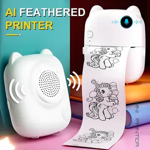 Ai Chat Mini Thermal Printer, Sticker Printer and Machine, Inkless Bluetooth-compatible Portable Photo Printer, Suitable for DIY Notes, Office, Home Use