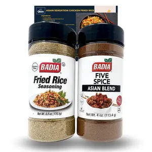 Badia Asian Spice Sensations – Fried Rice & Five Spice Seasoning Bundle - Fried Rice Seasoning - Five Spice Asian Blend - QBIN Recipe Card - Variety Pack Of 2 Flavor