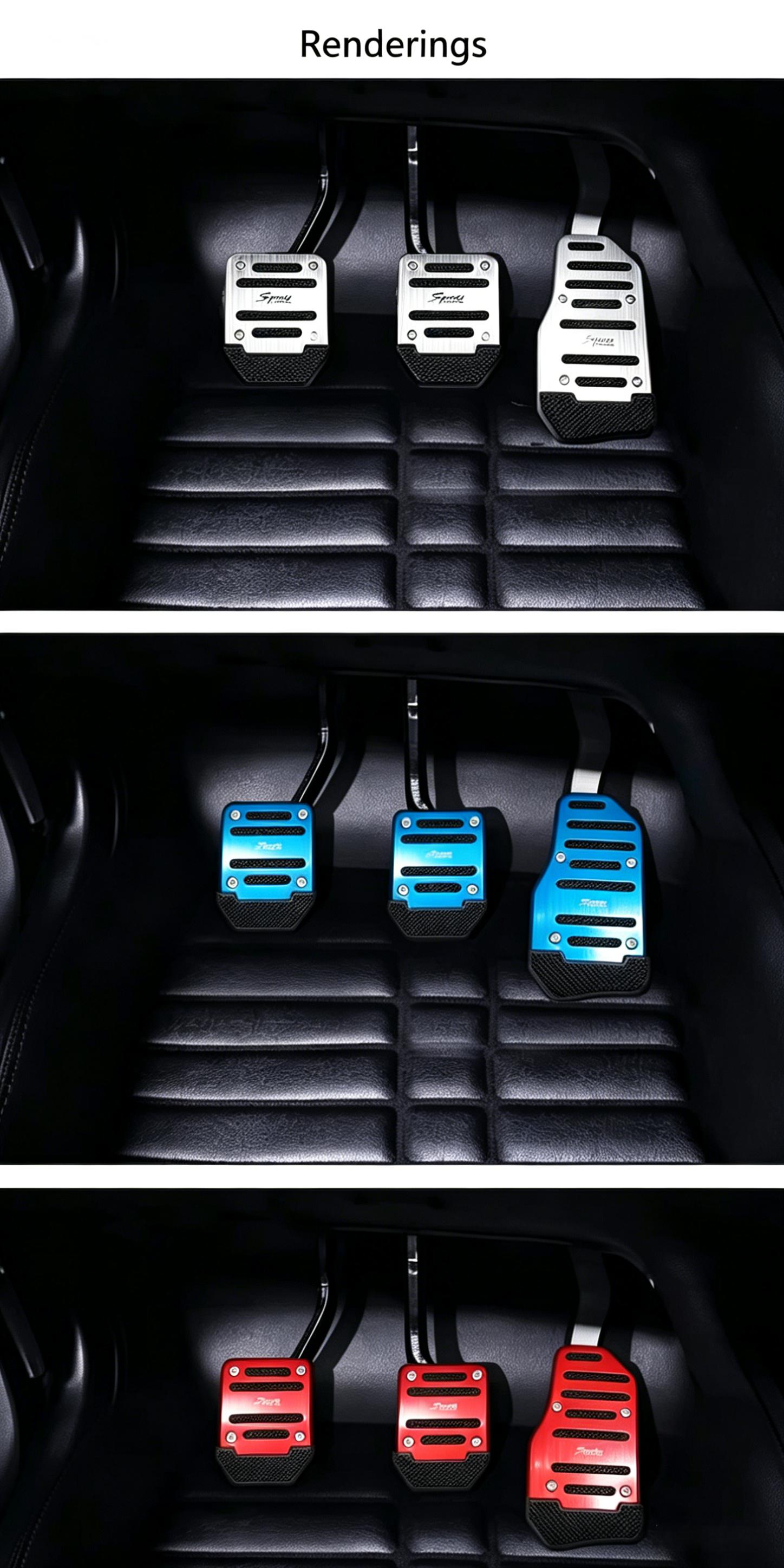 Non-Slip Car Pedal Covers Performance Aluminum Alloy Gas Brake Pedal Pads Universal Fit Anti-Slip Car Pedal Decor Upgrade Your Driving Experience Must-Have Car Accessory for Car Enthusiasts