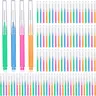 100 Pieces Braces Dental Brush for Cleaner Interdental Toothpick Dental Tooth Flossing Head Oral Hygiene Flosser Toothpick Cleaners Tooth Tool(Bright Colors,Multiple Sizes)